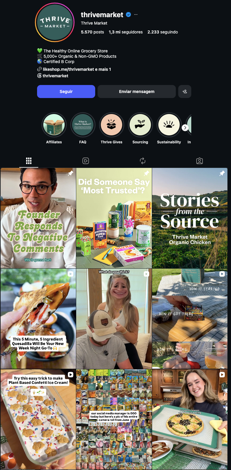 Instagram Thrive Market